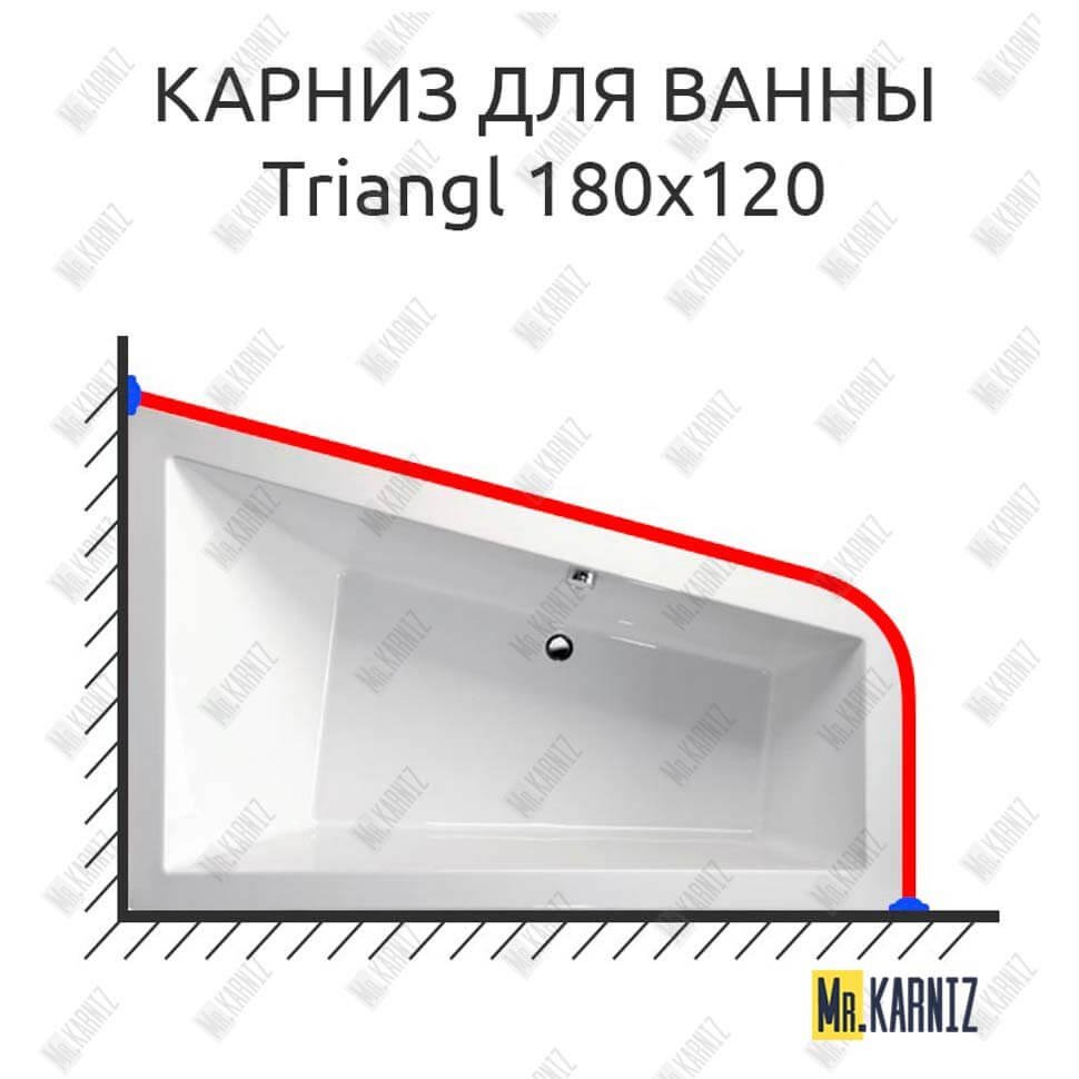 Карниз для ванны Alpen Triangl 180х120 Усиленный 20 мм MrKARNIZ