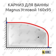 Карниз для ванны Excellent Magnus Угловой 160х95 Усиленный 25 мм MrKARNIZ