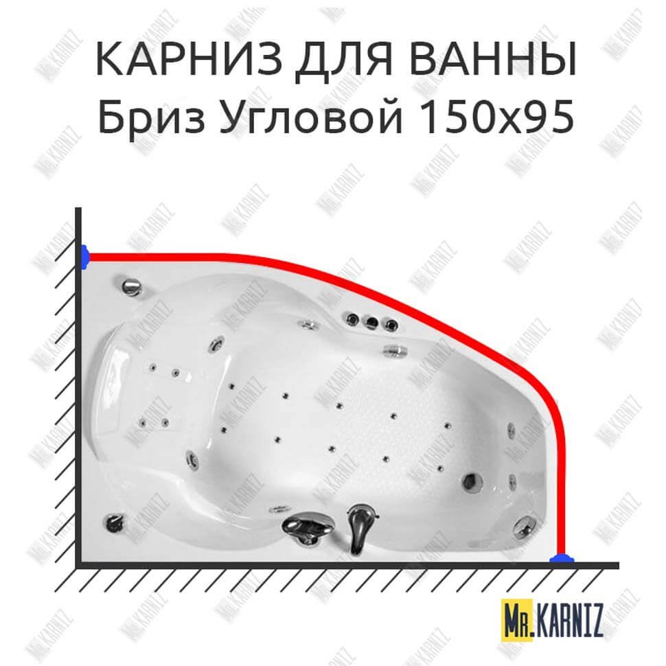 Карниз для ванны Triton Бриз Угловой 150х95 Усиленный 20 мм MrKARNIZ